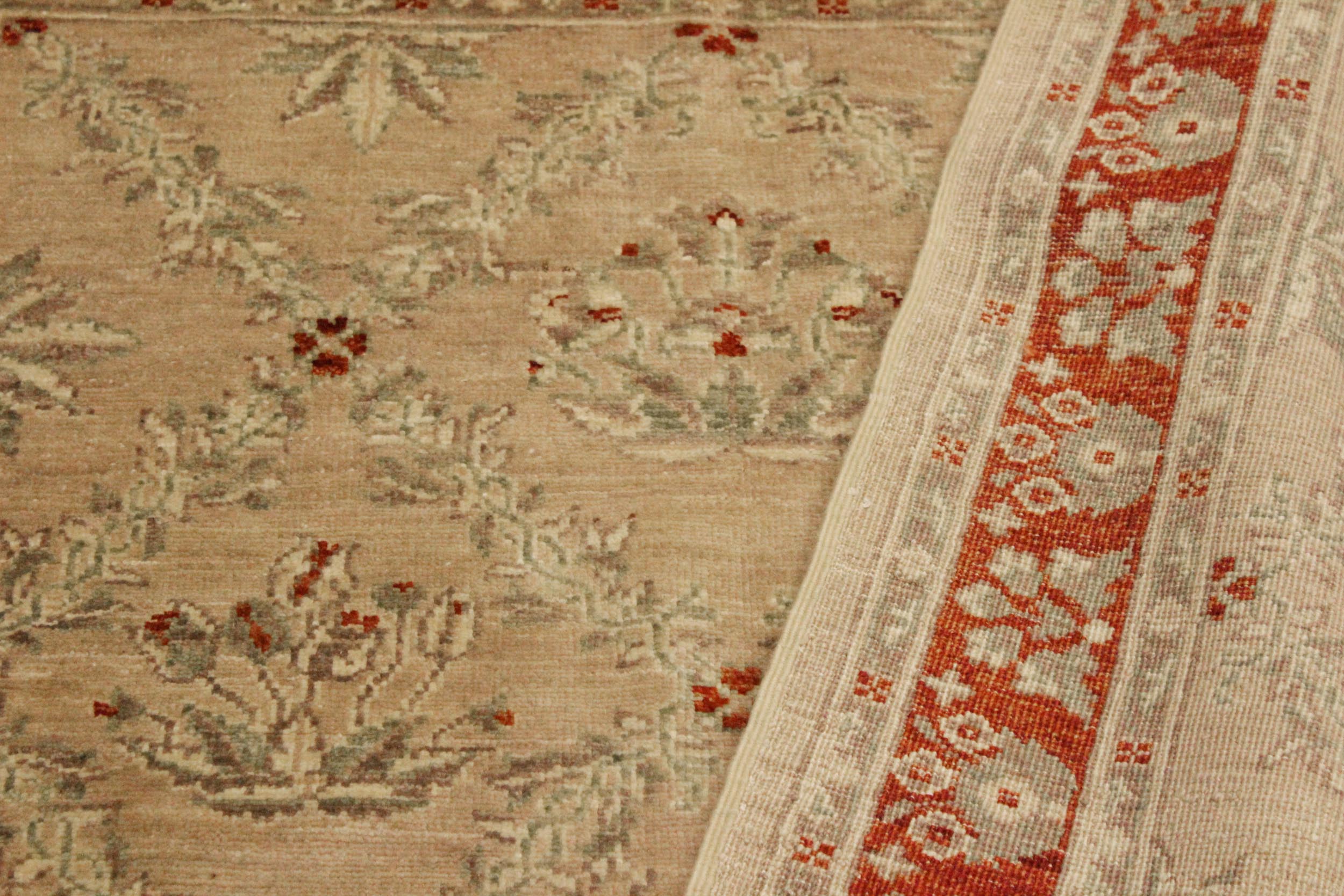 handmade Traditional Kafkaz Tan Rust Hand Knotted RECTANGLE 100% WOOL area rug 4x6