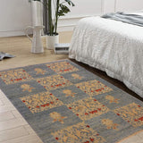 handmade Transitional Kafkaz Lt. Blue Lt. Blue Hand Knotted RECTANGLE 100% WOOL area rug 4 x 6