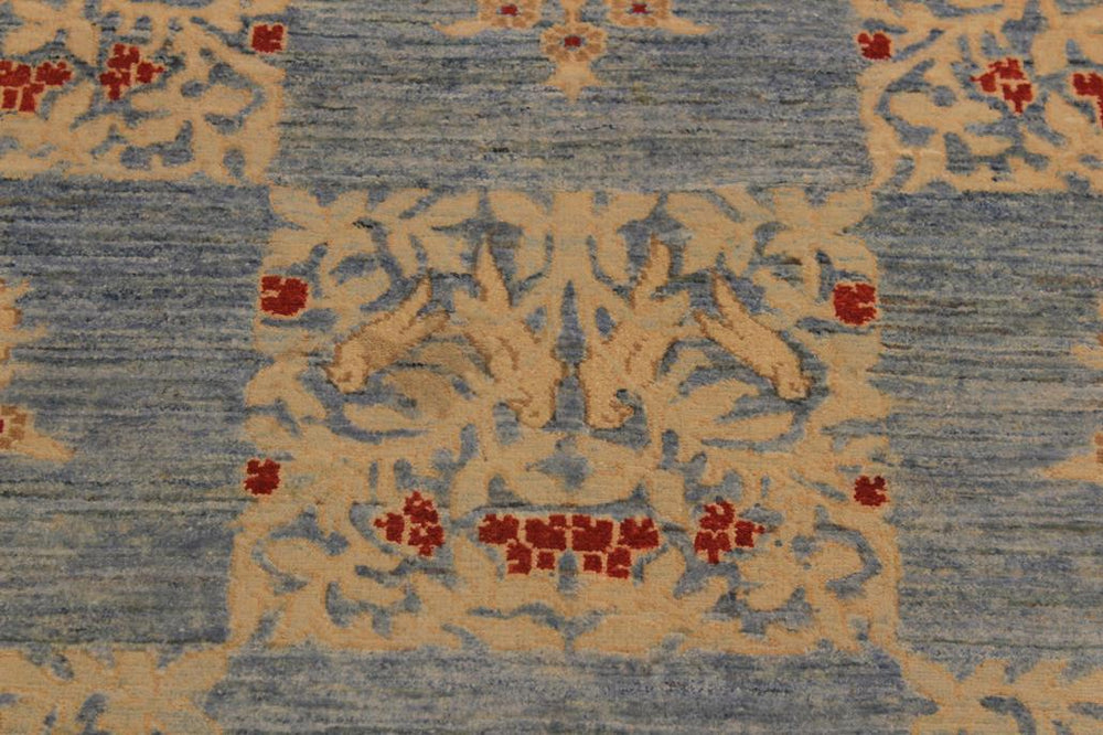 handmade Transitional Kafkaz Lt. Blue Lt. Blue Hand Knotted RECTANGLE 100% WOOL area rug 4X6