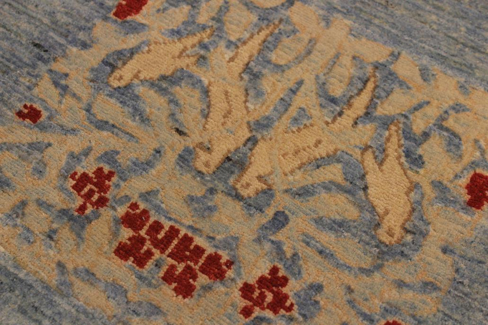 handmade Transitional Kafkaz Lt. Blue Lt. Blue Hand Knotted RECTANGLE 100% WOOL area rug 4X6