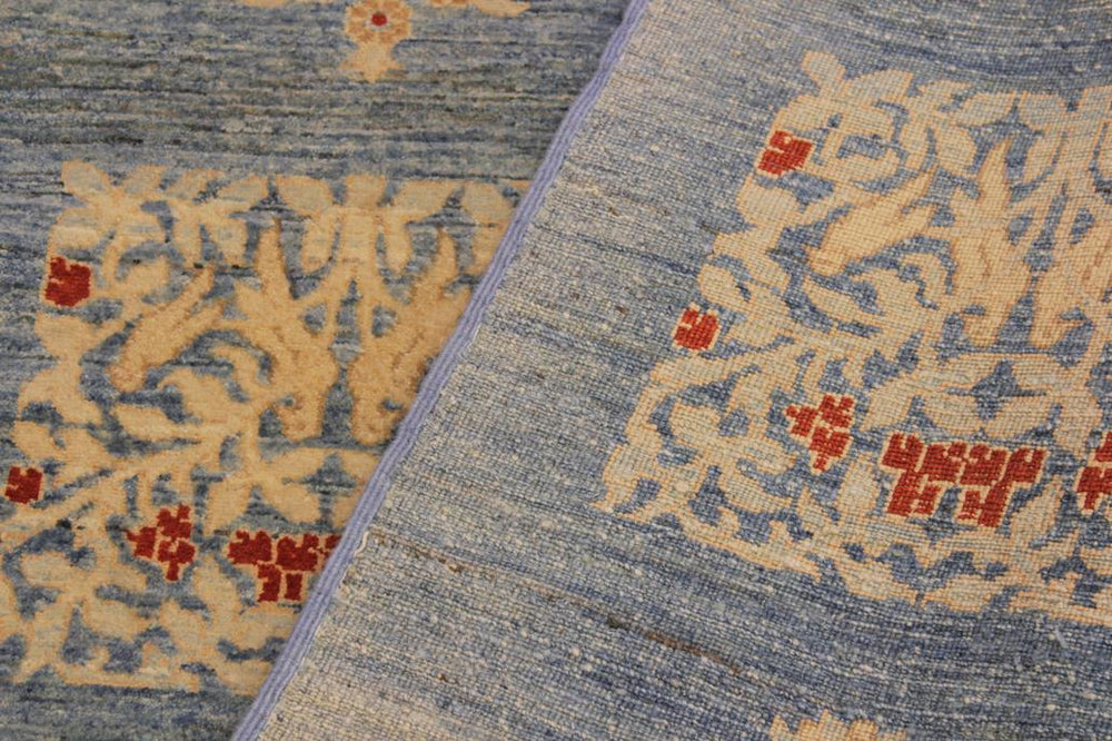 handmade Transitional Kafkaz Lt. Blue Lt. Blue Hand Knotted RECTANGLE 100% WOOL area rug 4X6