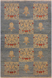 handmade Transitional Kafkaz Lt. Blue Lt. Blue Hand Knotted RECTANGLE 100% WOOL area rug 4 x 6