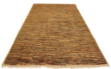 handmade Modern Gabbeh Beige Rust Hand Knotted RECTANGLE 100% WOOL area rug 4  x 6 