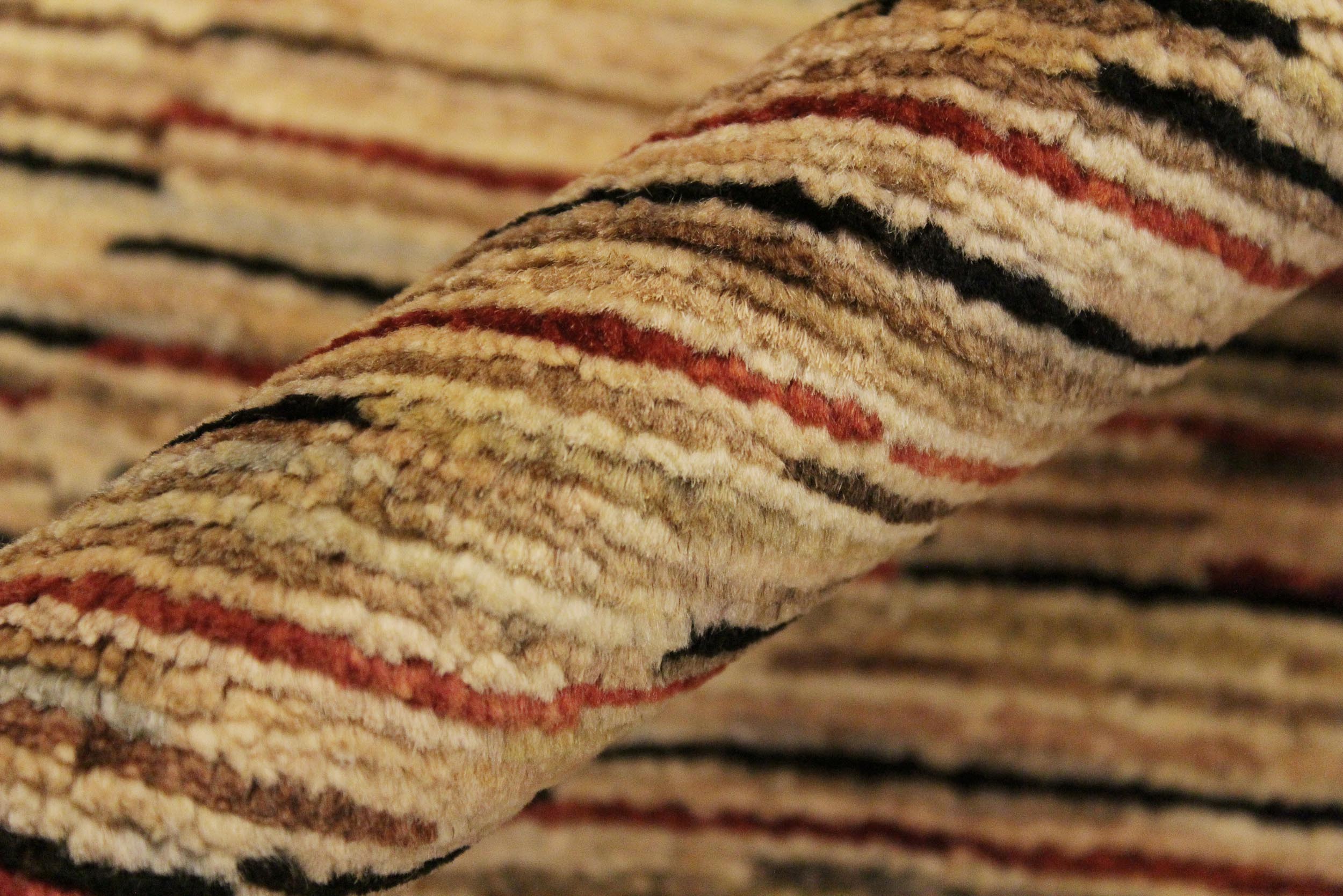 handmade Modern Gabbeh Beige Rust Hand Knotted RECTANGLE 100% WOOL area rug 4' x 6'