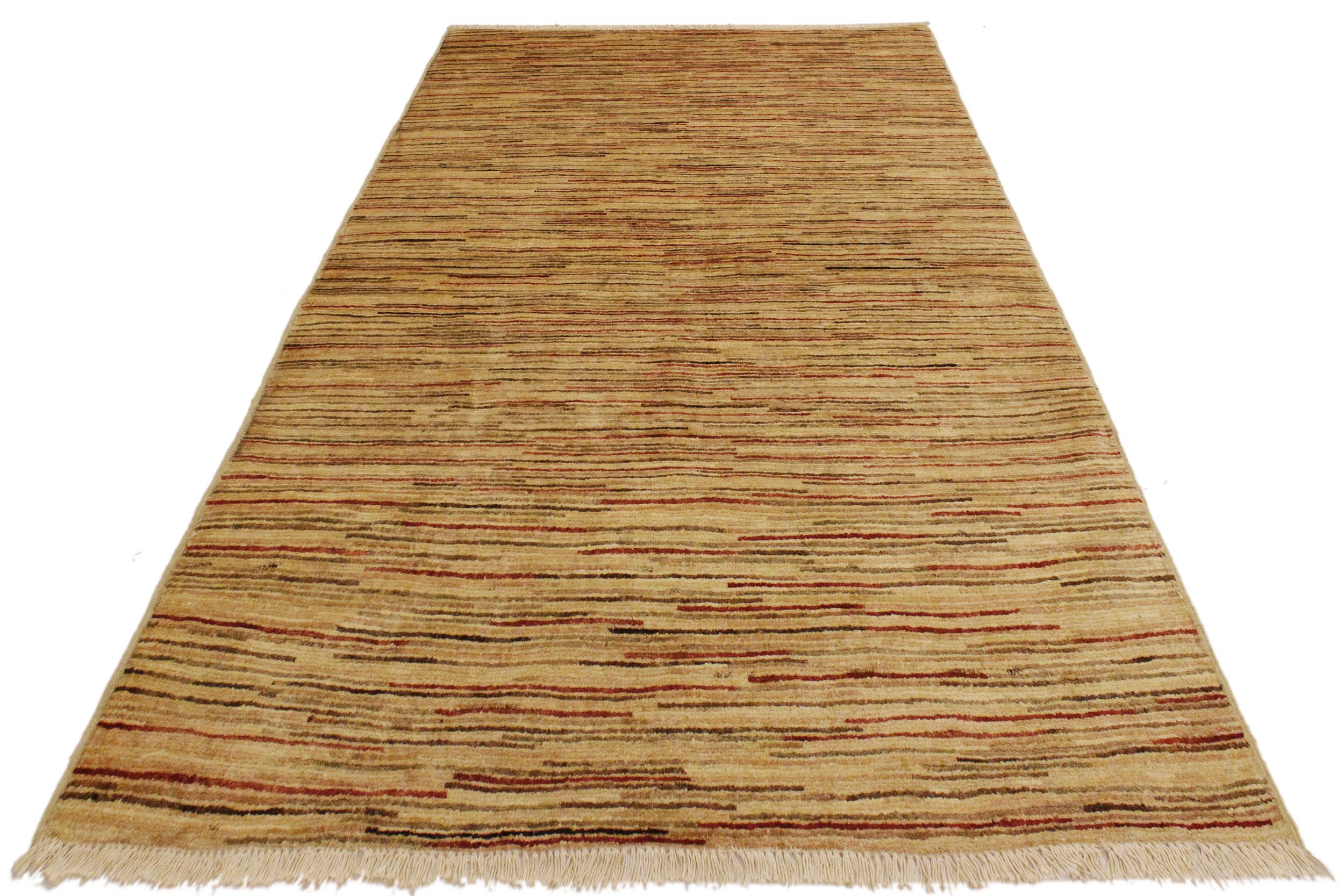 handmade Modern Gabbeh Beige Brown Hand Knotted RECTANGLE 100% WOOL area rug 4' x 5'