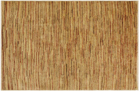 handmade Modern Gabbeh Beige Brown Hand Knotted RECTANGLE 100% WOOL area rug 4' x 5'