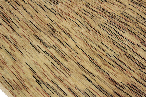 handmade Modern Gabbeh Beige Black Hand Knotted RECTANGLE 100% WOOL area rug 4' x 6'