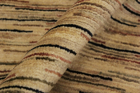 handmade Modern Gabbeh Beige Black Hand Knotted RECTANGLE 100% WOOL area rug 4' x 6'