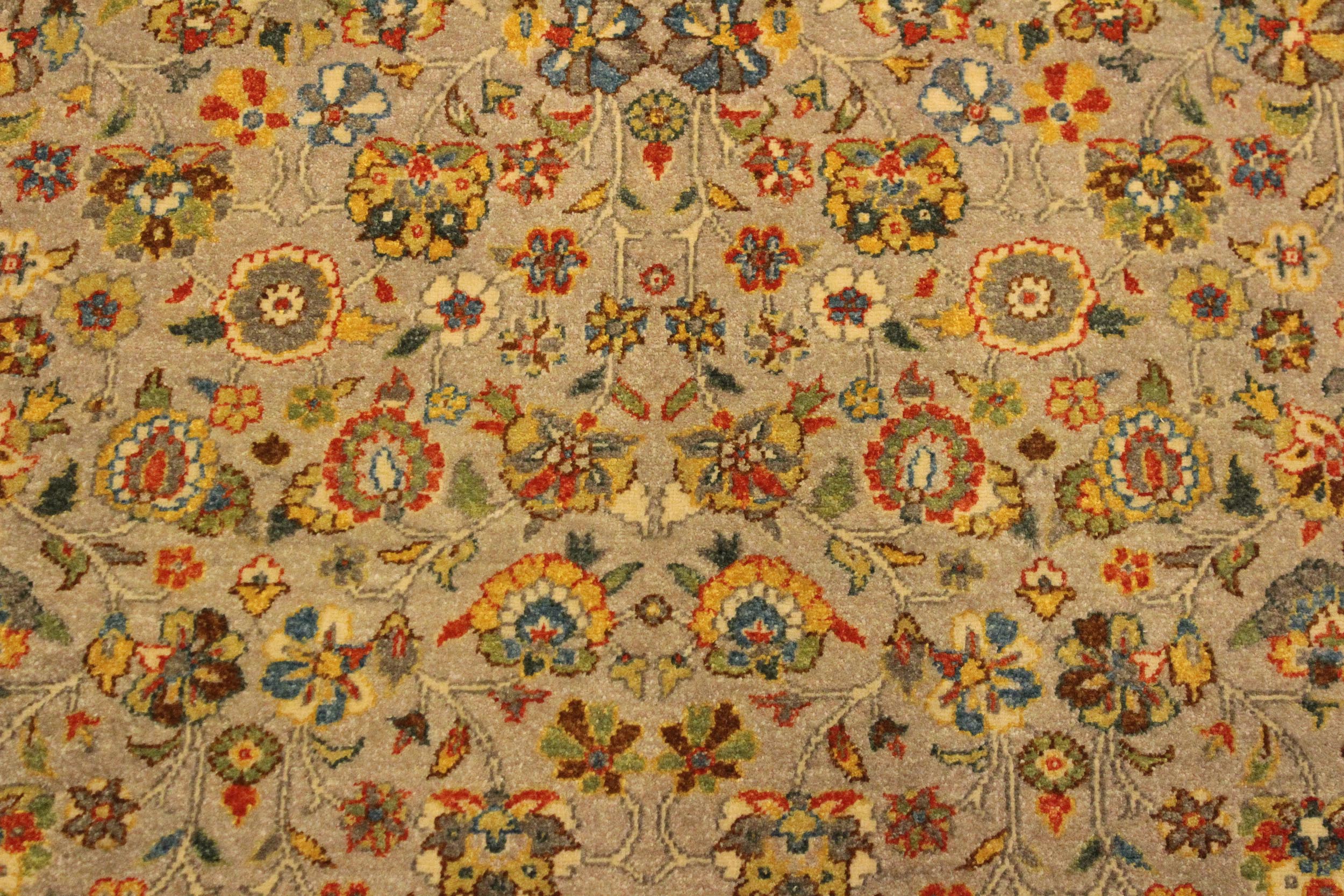 handmade Traditional Design Lt. Gray Lt. Green Hand Knotted RECTANGLE 100% WOOL area rug 4' x 6'