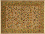 handmade Traditional Design Lt. Gray Lt. Green Hand Knotted RECTANGLE 100% WOOL area rug 4x6