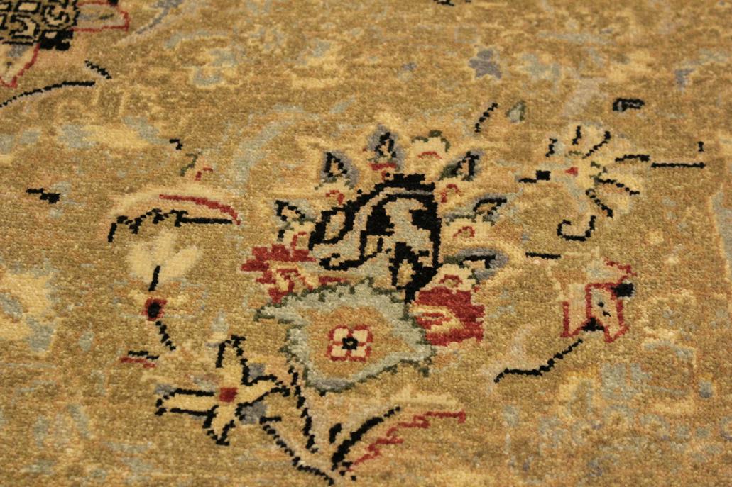 handmade Traditional Design Gold Gray Hand Knotted RECTANGLE 100% WOOL area rug 4'X6'