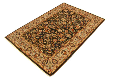 handmade Traditional Design Brown Lt. Tan Hand Knotted RECTANGLE 100% WOOL area rug 4' x 6'