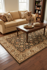 handmade Traditional Design Brown Lt. Tan Hand Knotted RECTANGLE 100% WOOL area rug 4'X6'