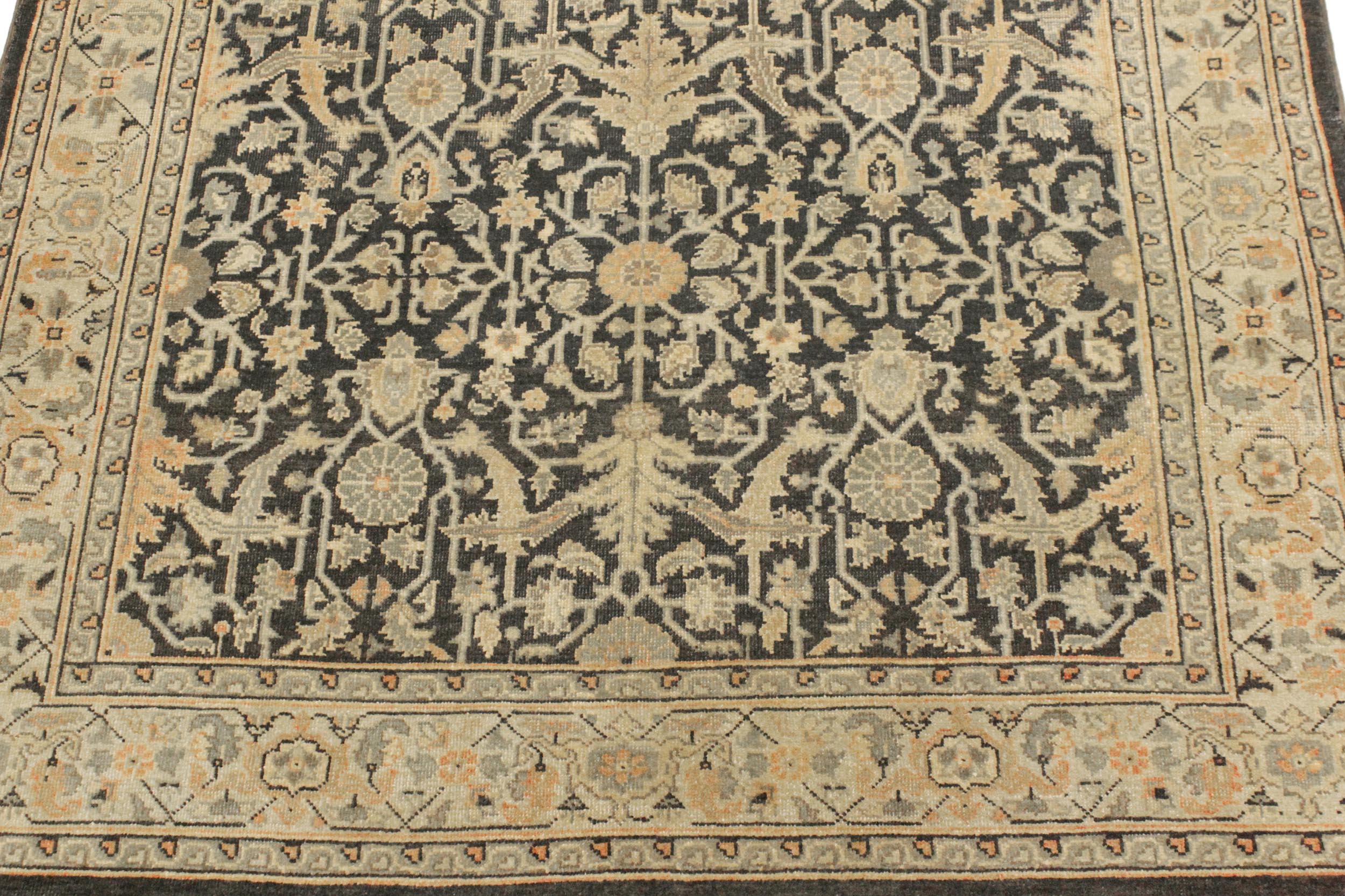 handmade Traditional Kafkaz Charcoal Beige Hand Knotted RECTANGLE 100% WOOL area rug 4x6
