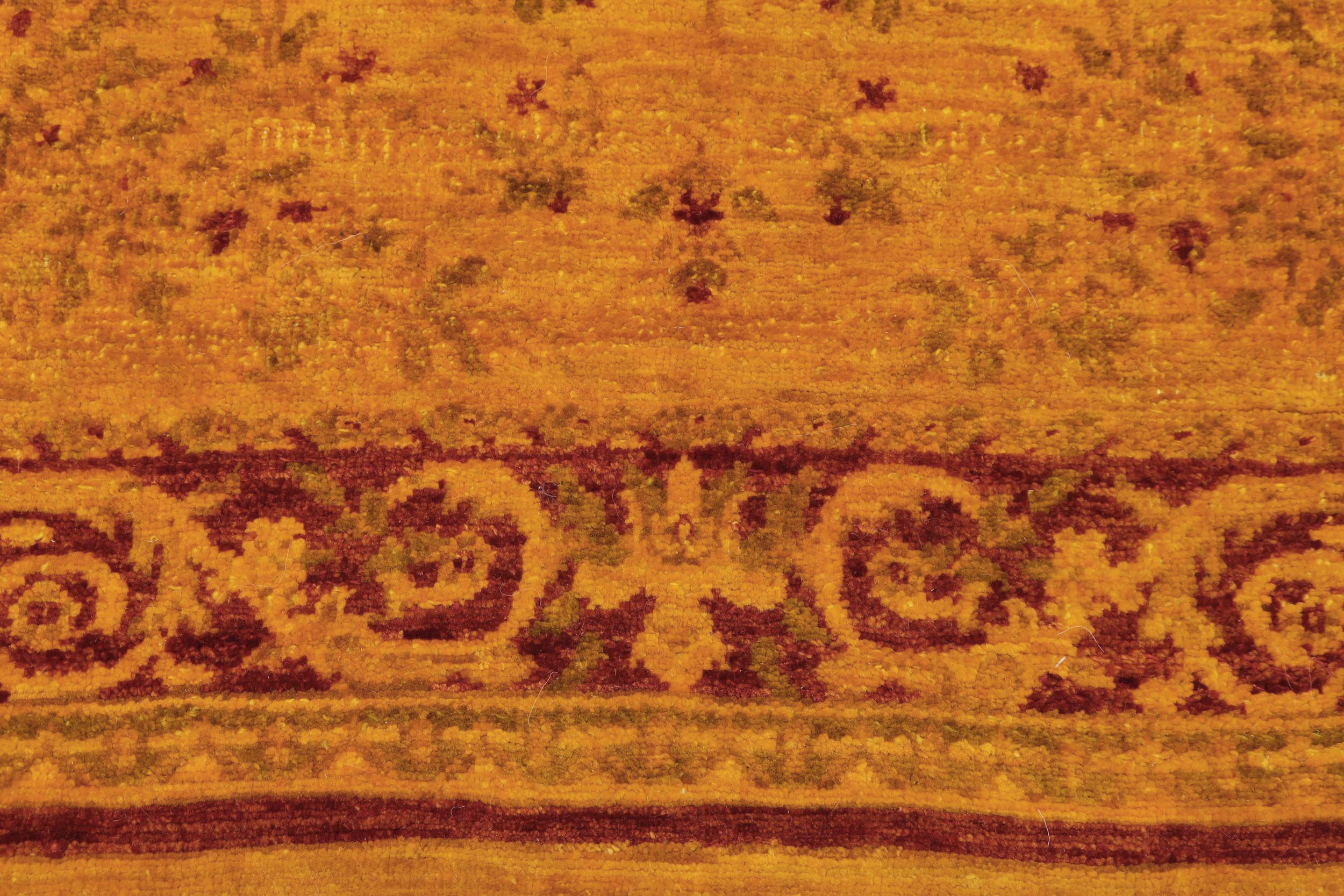 handmade Over Dyed Over Dyed Gold Red Hand Knotted RECTANGLE 100% WOOL area rug 4' x 6'