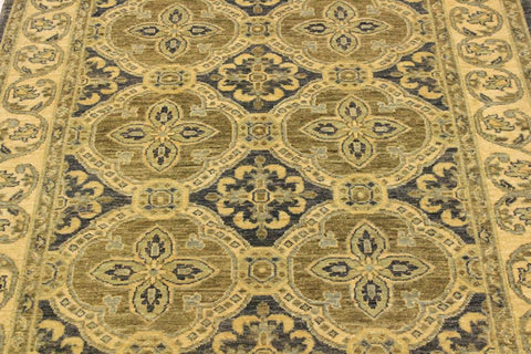 handmade Transitional Kafkaz Bluish Gray Tan Hand Knotted RECTANGLE 100% WOOL area rug 4X6