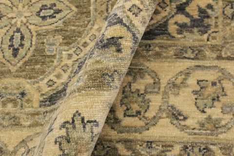 handmade Transitional Kafkaz Bluish Gray Tan Hand Knotted RECTANGLE 100% WOOL area rug 4' x 6'