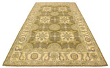 handmade Transitional Kafkaz Lt. Green Ivory Hand Knotted RECTANGLE 100% WOOL area rug 4 x 6