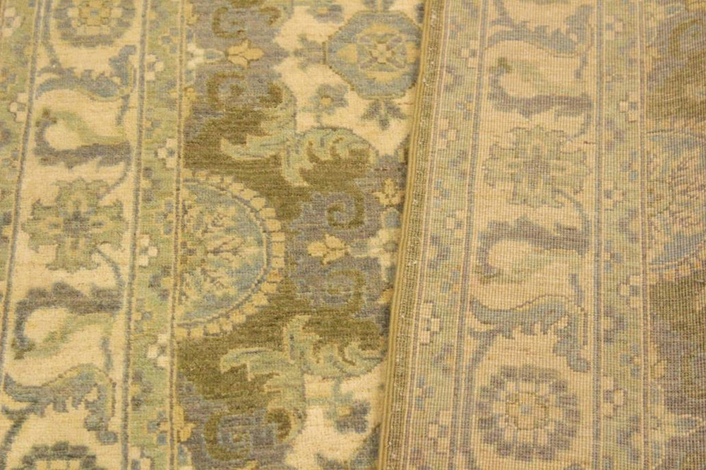 handmade Transitional Kafkaz Lt. Green Ivory Hand Knotted RECTANGLE 100% WOOL area rug 4X6