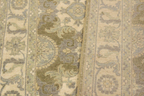 handmade Transitional Kafkaz Lt. Green Ivory Hand Knotted RECTANGLE 100% WOOL area rug 4' x 6'