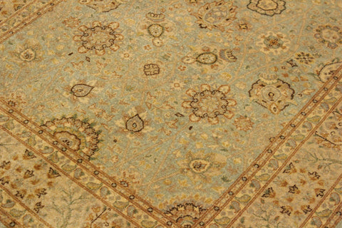 handmade Traditional Design Lt. Blue Gold Hand Knotted RECTANGLE 100% WOOL area rug 4' x 6'