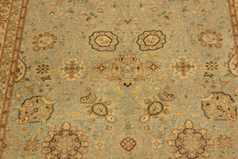 handmade Traditional Design Lt. Blue Gold Hand Knotted RECTANGLE 100% WOOL area rug 4' x 6'