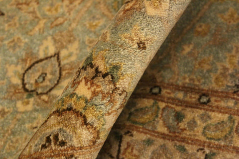 handmade Traditional Design Lt. Blue Gold Hand Knotted RECTANGLE 100% WOOL area rug 4' x 6'