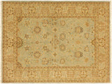handmade Traditional Design Lt. Blue Gold Hand Knotted RECTANGLE 100% WOOL area rug 4x6