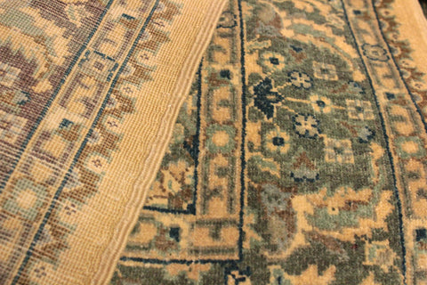 handmade Traditional Design Ivory Lt. Green Hand Knotted RECTANGLE 100% WOOL area rug 4' x 6'