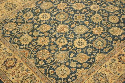 handmade Transitional Design Teal Blue Ivory Hand Knotted RECTANGLE 100% WOOL area rug 4' x 6'