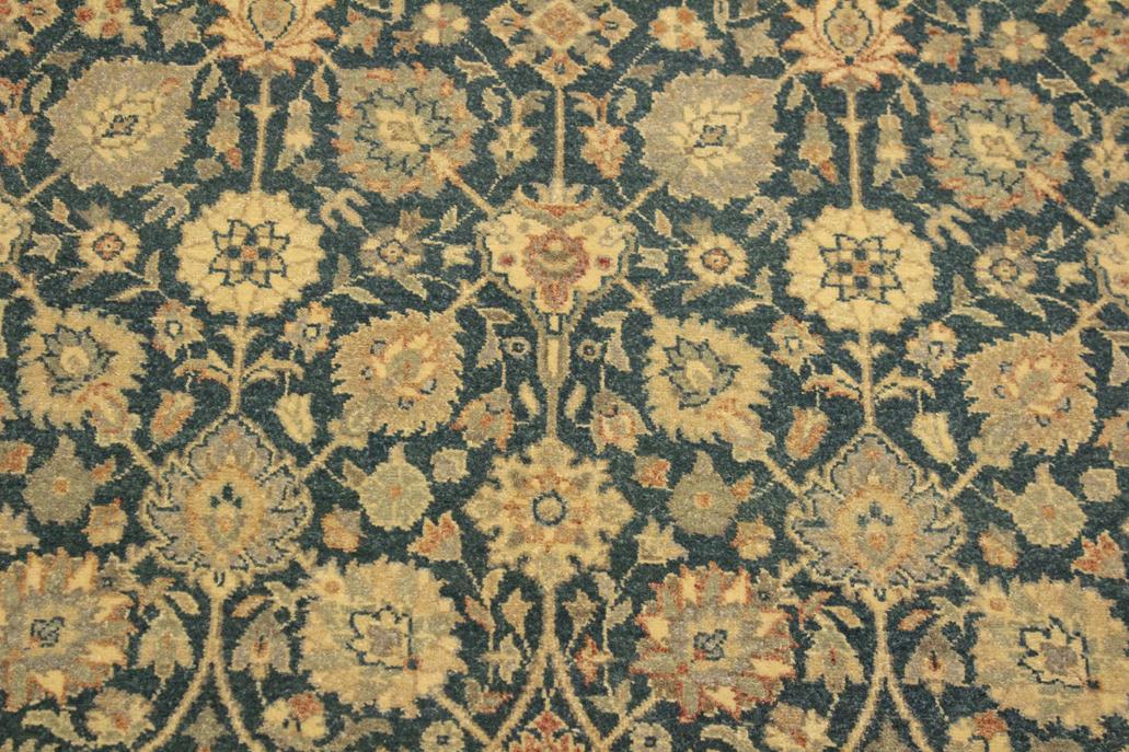 handmade Transitional Design Teal Blue Ivory Hand Knotted RECTANGLE 100% WOOL area rug 4'X6'
