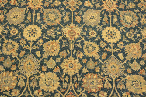 handmade Transitional Design Teal Blue Ivory Hand Knotted RECTANGLE 100% WOOL area rug 4' x 6'