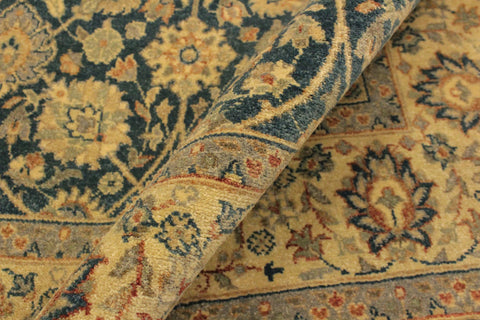 handmade Transitional Design Teal Blue Ivory Hand Knotted RECTANGLE 100% WOOL area rug 4' x 6'