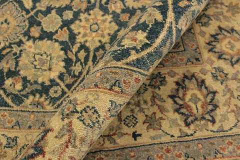 handmade Transitional Design Teal Blue Ivory Hand Knotted RECTANGLE 100% WOOL area rug 4'X6'