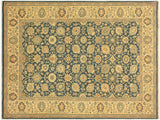 handmade Transitional Design Teal Blue Ivory Hand Knotted RECTANGLE 100% WOOL area rug 4x6