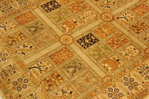 handmade Transitional Design Tan Gold Hand Knotted RECTANGLE 100% WOOL area rug 4' x 6'