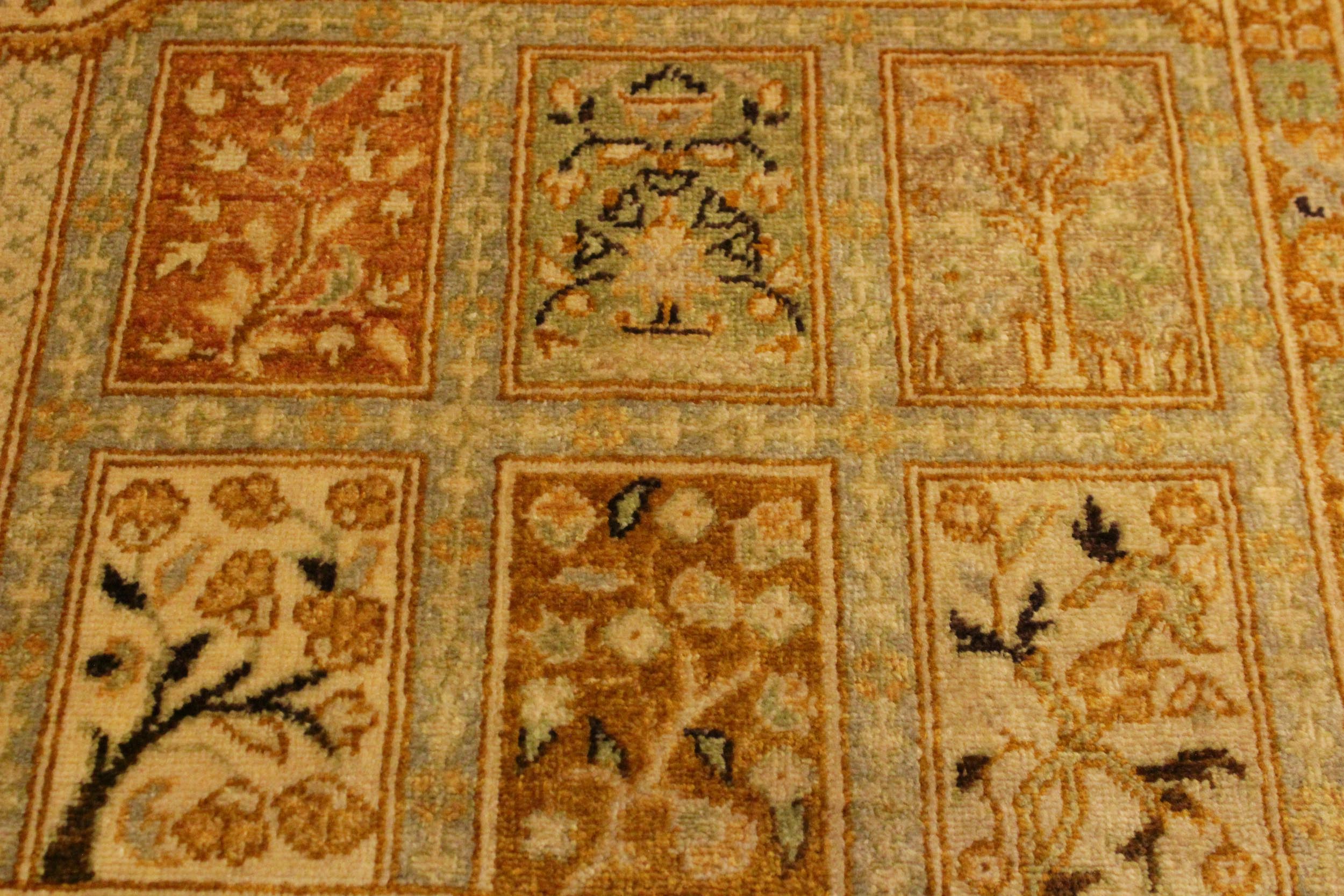handmade Transitional Design Tan Gold Hand Knotted RECTANGLE 100% WOOL area rug 4' x 6'