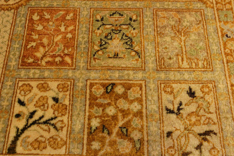 handmade Transitional Design Tan Gold Hand Knotted RECTANGLE 100% WOOL area rug 4' x 6'