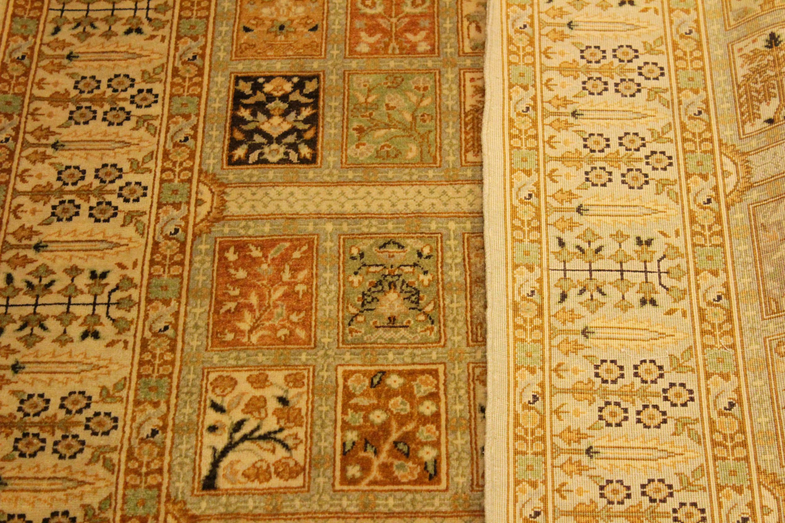 handmade Transitional Design Tan Gold Hand Knotted RECTANGLE 100% WOOL area rug 4' x 6'