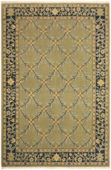 handmade Transitional Design Lt. Green Charcoal Hand Knotted RECTANGLE 100% WOOL area rug 4'X6'