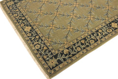 handmade Transitional Design Lt. Green Charcoal Hand Knotted RECTANGLE 100% WOOL area rug 4'X6'