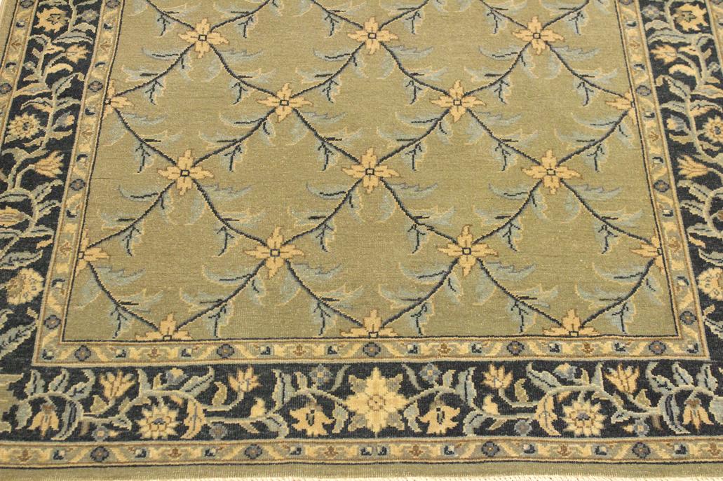 handmade Transitional Design Lt. Green Charcoal Hand Knotted RECTANGLE 100% WOOL area rug 4'X6'