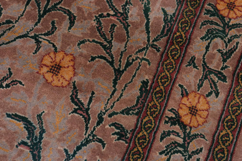 handmade Transitional Jasmain Lt. Brown Lt. Brown Hand Knotted RECTANGLE 100% WOOL area rug 4x6
