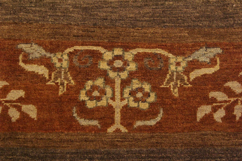 handmade Modern Gabbeh Brown Rust Hand Knotted RECTANGLE 100% WOOL area rug 4' x 6'