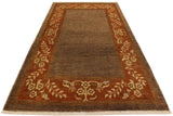 handmade Modern Gabbeh Brown Rust Hand Knotted RECTANGLE 100% WOOL area rug 4 x 6