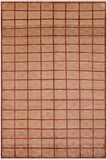 handmade Modern Gabbeh Tan Aubergine Hand Knotted RECTANGLE 100% WOOL area rug 8  x 10 