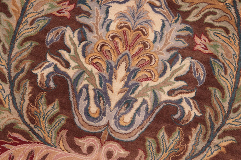 handmade Transitional Imran Brown Gold Hand Knotted RECTANGLE 100% WOOL area rug 8x10