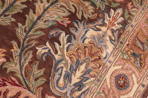 handmade Transitional Imran Brown Gold Hand Knotted RECTANGLE 100% WOOL area rug 8x10