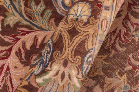 handmade Transitional Imran Brown Gold Hand Knotted RECTANGLE 100% WOOL area rug 8x10