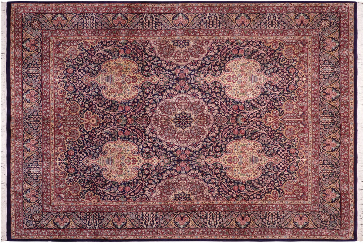 handmade Traditional Sultan Blue Rust Hand Knotted RECTANGLE 100% WOOL area rug 8x10